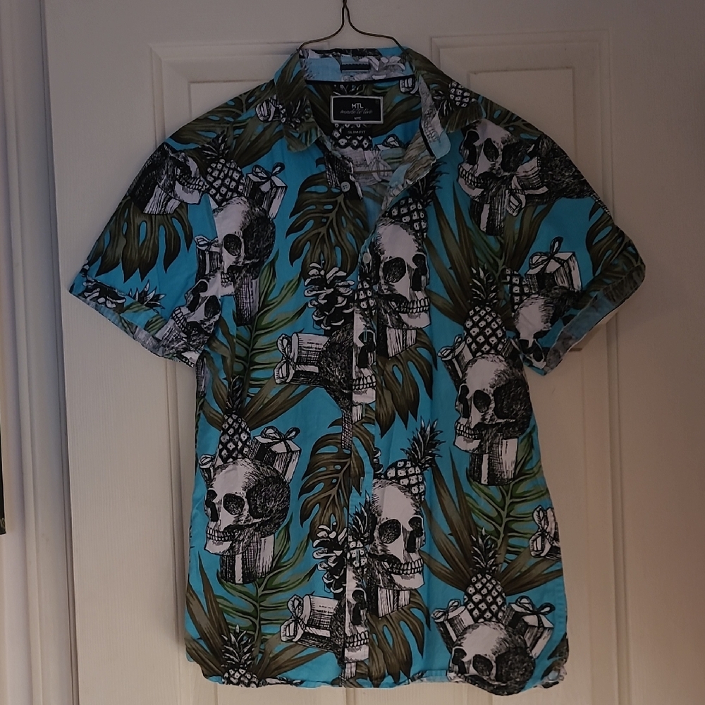 MTL Tropical Skull Print Shirt